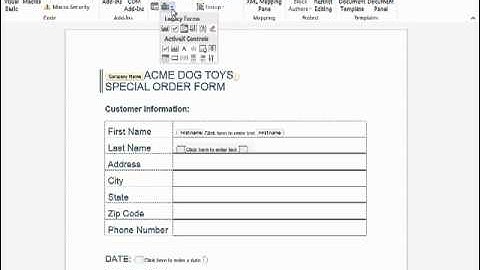Word 2013 - Creating Forms Training