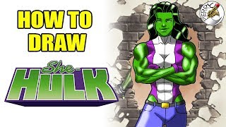 How to draw She Hulk step by step narrated tutorial