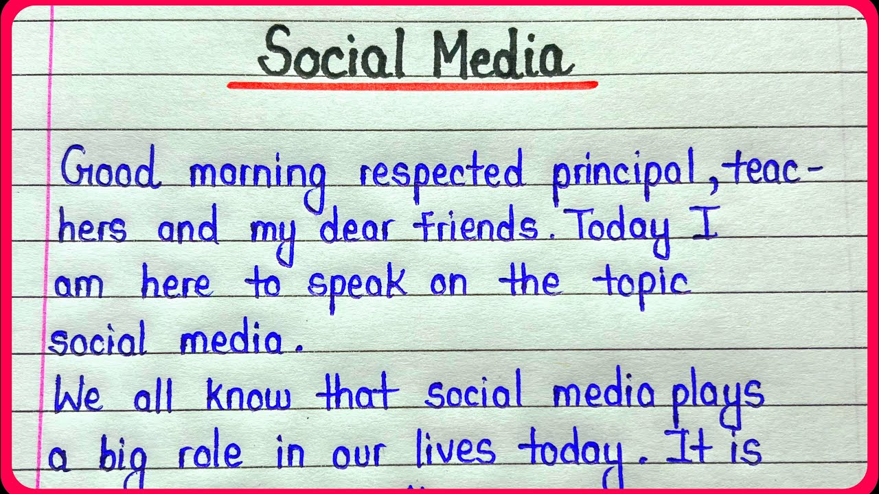 speech on social media for class 7