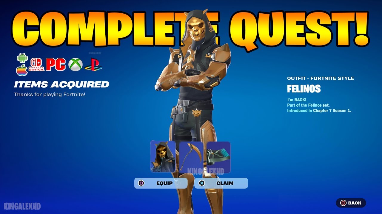 Как выполнить все испытания рейтинговых заданий Фелинос в Fortnite! (Бесплатные задания в награду...