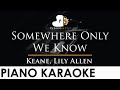 Keane  somewhere only we know  piano karaoke instrumental cover with lyrics