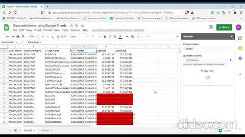 Geocoding Address demo using Google Sheets Add on