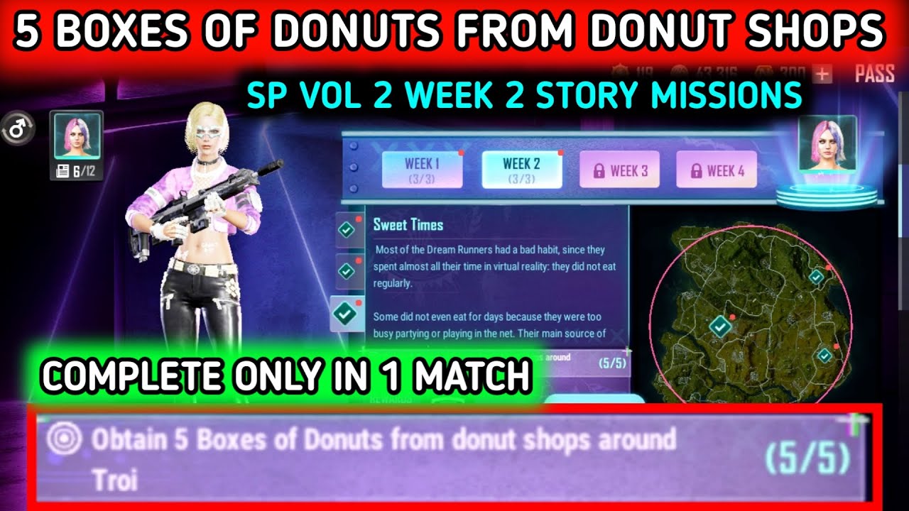 OBTAIN 5 BOXES OF DONUTS FROM DONUT SHOPS AROUND TROI 🔥 WEEK 2 STORY MISSION SURVIVOR PASS VOL 2 PNS