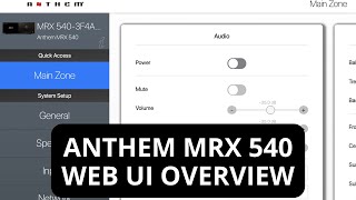 Anthem MRX 540 Home Theater Receiver Full Web UI Review