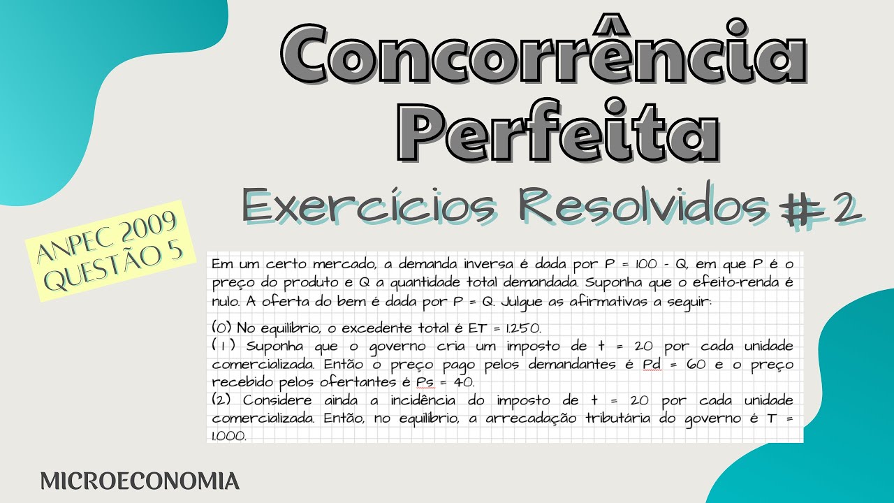 Concorrência Perfeita :  Exercícios Resolvidos #2