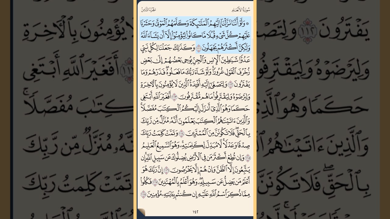 القرآن الكريم سورة الأنعام من الايه 102 إلى الآية 118 محمد ايوب