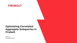 Optimizing correlated aggregations in Firebolt