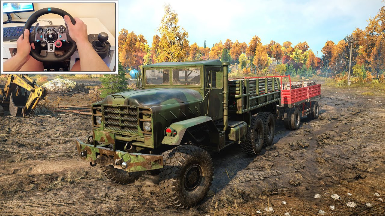 SnowRunner DCB US K-900 - Cement Delivery in Drummond Island | Logitech G29 Gameplay