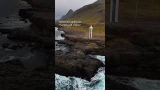 Streitisviti Lighthouse, Fjarðabyggð, Iceland #Lighthouse#travel #cinematic #hindsightaerial #drone