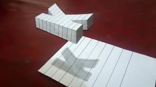 How to draw a 3D floating letter K on paper trick art