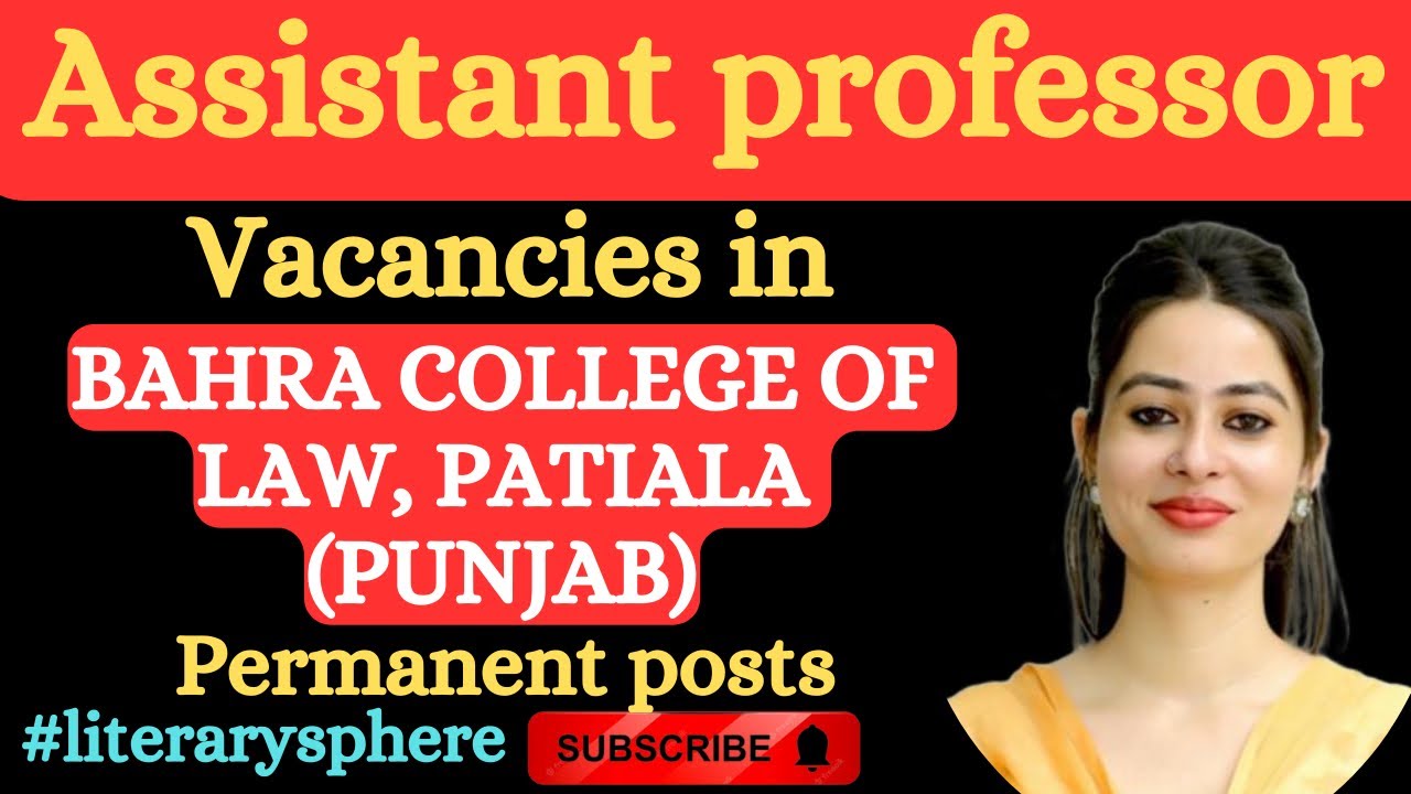 Job opportunity Assistant Professor Permanent vacancies YouTube