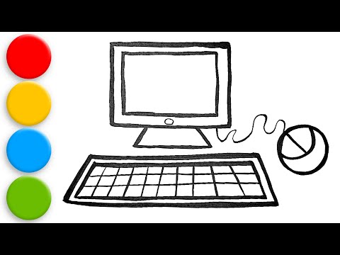 How to draw a computer for kids.