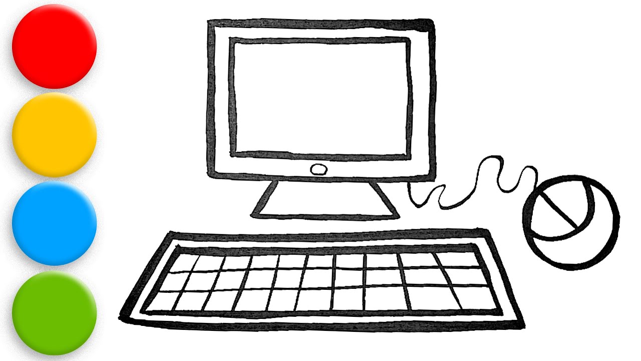 How to Draw a Desktop Computer Step by Step