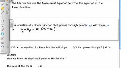 6.5 Slope Point Form of the Equation for a Linear Function (Part 1)