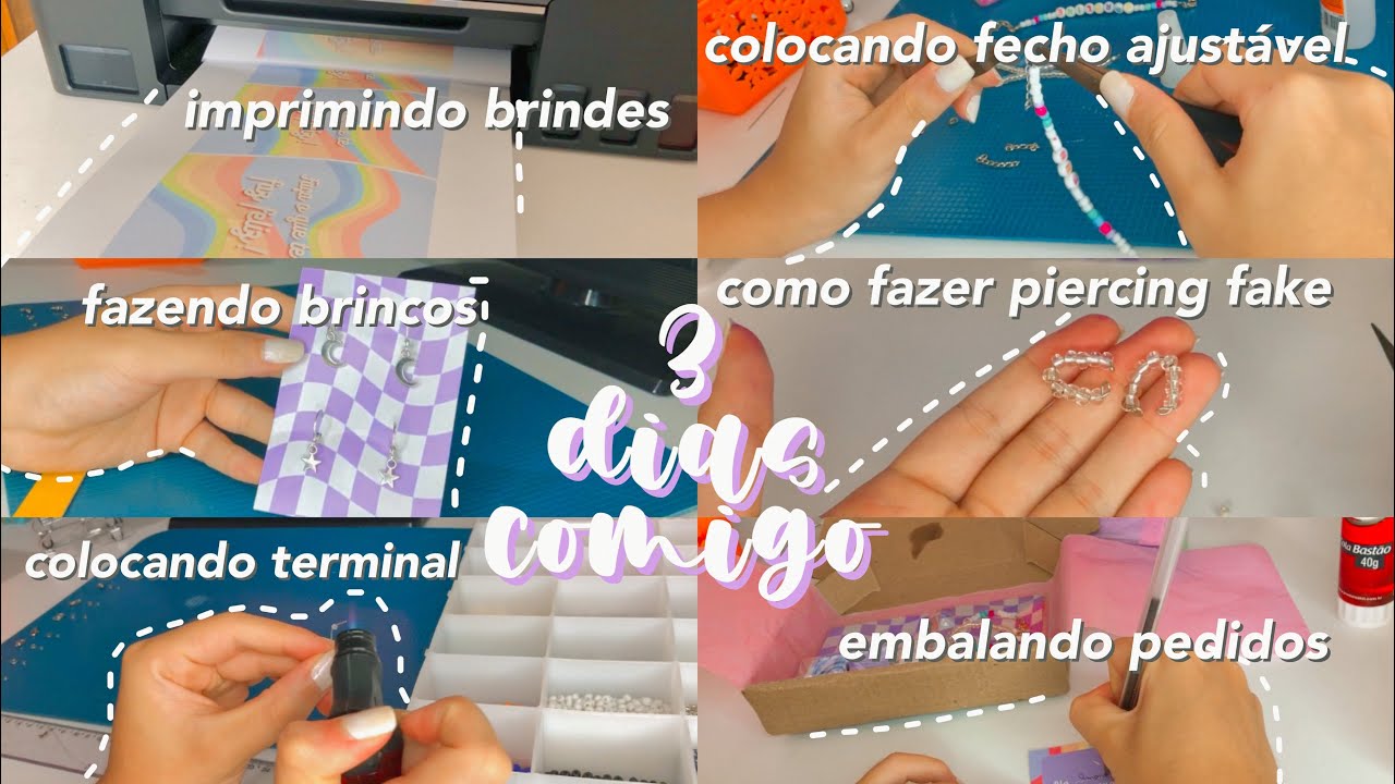 3 dias comigo na loja🛍• produzindo colares, pulseiras, piercing fake, embalando pedidos e +