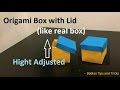 New way of origami box with lid like real box  babloo tips and tricks