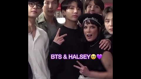 BTS and Halsey cute moments😍🤩💜#BTS #HALSEY