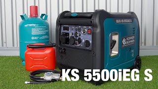 Commissioning of a LPG/gasoline inverter generators Könner & Söhnen® KS 5500iEG S