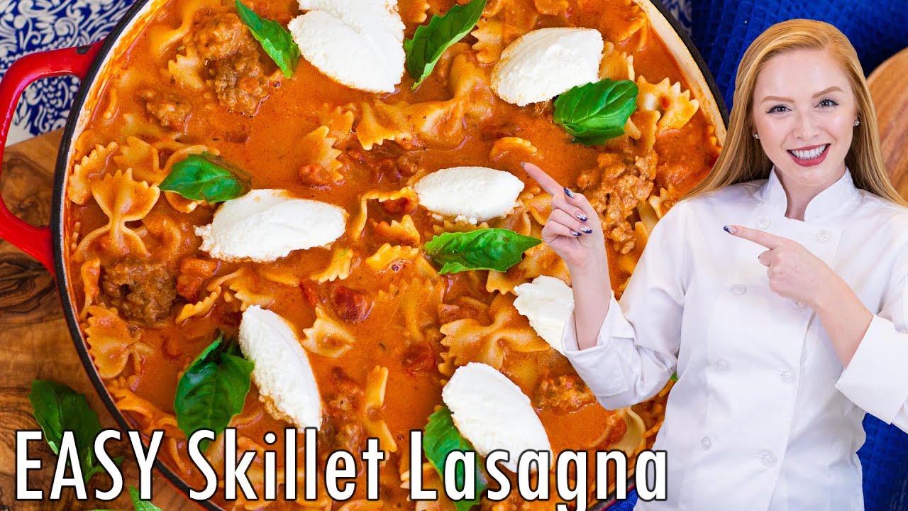 EASY Skillet Lasagna Recipe!! 30-Minute Dinner Recipe!