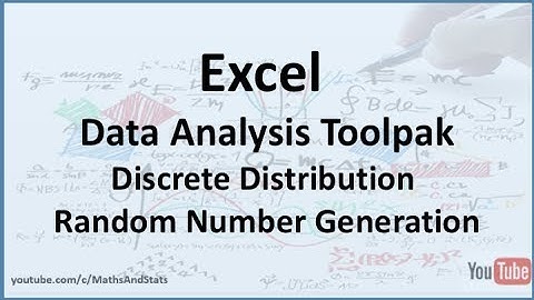 Excel Data Analysis Toolpak: How to Generate a List of Discrete Random Numbers