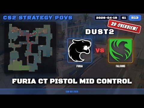 FURIA CT Pistol Mid Control vs Falcons - Dust2 - IEM Rio 2026