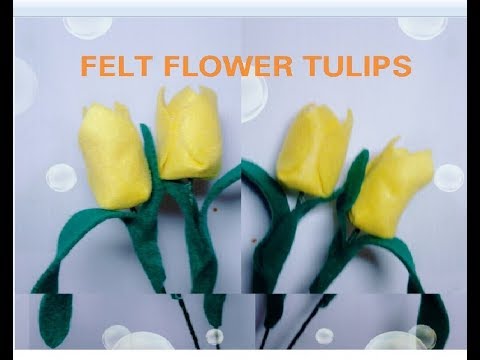 HOW TO MAKE FELT TULIPS  CARA MEMBUAT BUNGA  TULIP  DARI 