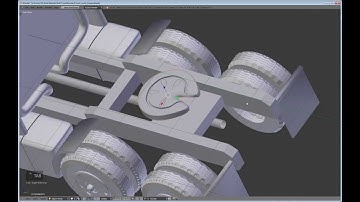 How to model a semi-truck in Blender - Part 14 (exhaust pipes and 5th wheel)