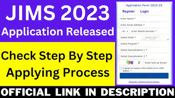 JIMS 2023 Application Form (Released) - How To Fill JIMS Application Form 2023