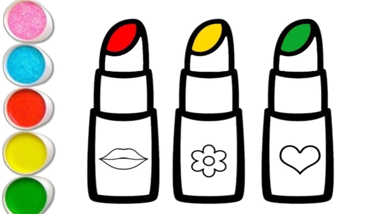 Милый рисунок помады | Простой урок рисования помады для детей | Легкий урок рисования для детей