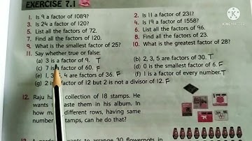 CLASS IV MATHS Ch 7 Factors and multiples Ex 7.1 Q 11 onwards