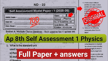 💯8th class physics fa1 question paper 2025|Ap 8th self assessment 1 physical Science 2025 answer