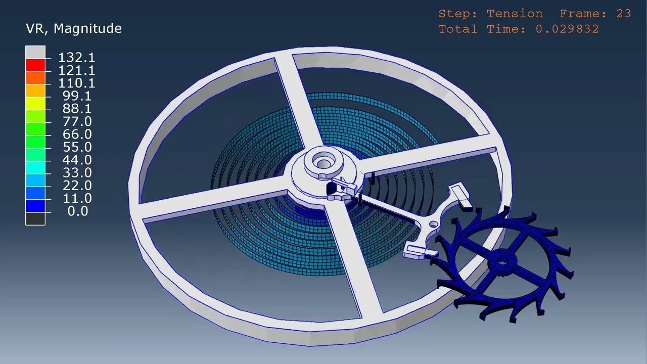 Finite element modelling of a mechanical watch's escapement mechanism