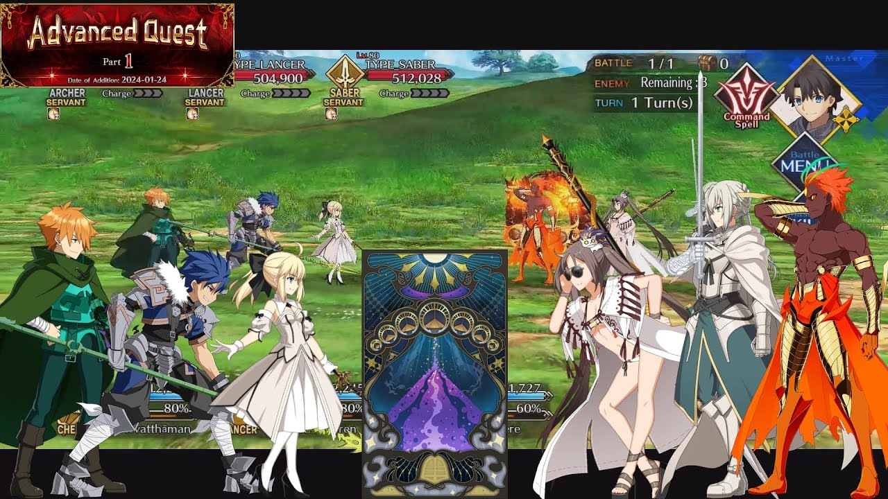 [FGO NA] Advanced Quest 1 Three Knights VS Three Knights