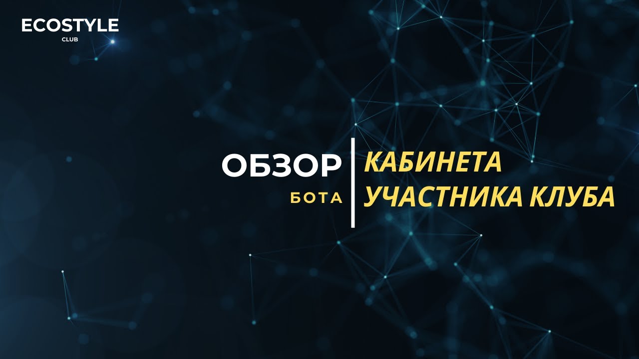 Обзор кабинета EcoStyle Club bot