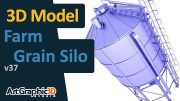 Professional Farm Grain Silo 3D Model For Arch Visualization | Blender 3D