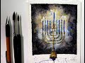 Menorah painting  hanukkah holiday artwork with chris petri