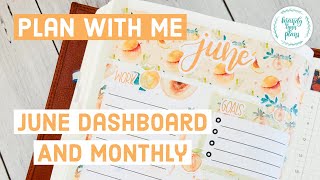 Hobonichi Cousin June 2021 Monthly and Dashboard Plan with Me || Peaches || Mandy Lynn Plans