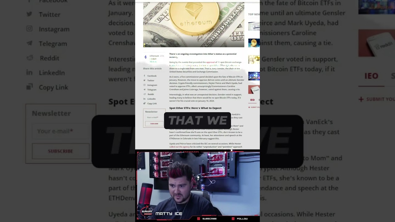 BREAKING: Ether ETF Approval Imminent? 5-Person Vote This Week Could Change Everything!