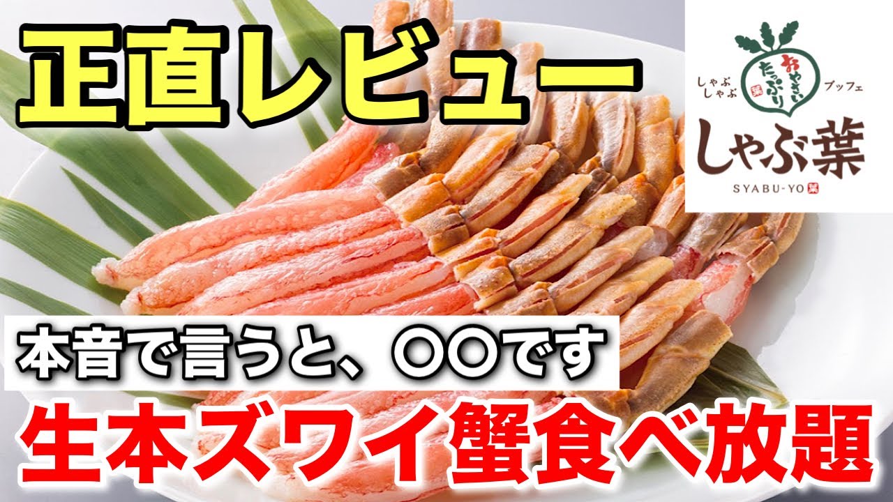【しゃぶ葉】人気の生本ズワイ蟹食べ放題！！視聴者様のお声に応えて正直レビューします