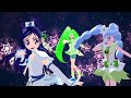 MMD Yay Yay Yay PreCure Green White Blue Extreme DL 