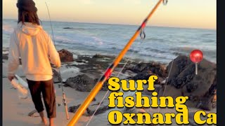 Fishing off the Surf in Oxnard Ca low tide . 