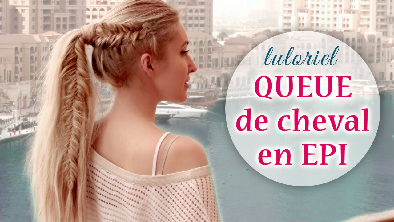 Queue de cheval avec une tresse épi de blé de coté ★ Tuto