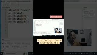 Dictionary create with elements । #python #youtubeshorts #shorts