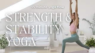 تمارين يوغا المحارب والاندفاع لمدة 35 دقيقة | بناء القوة والثبات screenshot 5