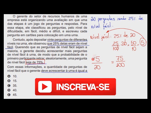 ENEM 2018 - Porcentagem - O gerente do setor de recursos humanos de uma  empresa 