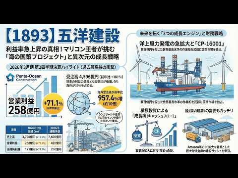 【1893】五洋建設、利益率急上昇の真相を徹底解剖