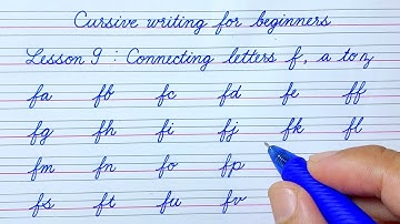 Cursive writing for beginners Lesson 9 | Connecting letters f, a to z | Cursive handwriting practice