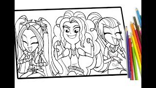 My little pony Equestria girls coloring for kids MLP coloring book