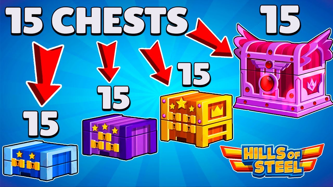 I OPENED 15 CHESTS OF EACH TYPE on a New Account in Hills of Steel