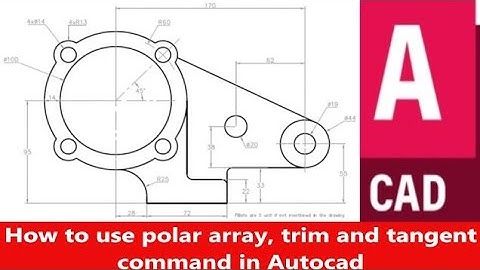 how to Use Polar Array, tangent, Trim and arc command in Autocad